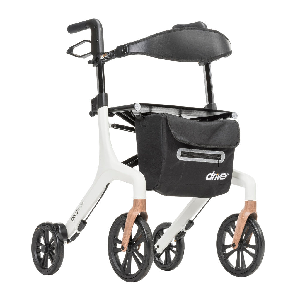 AeroWalk Ultra-Lite Rollator, Tall (White)
