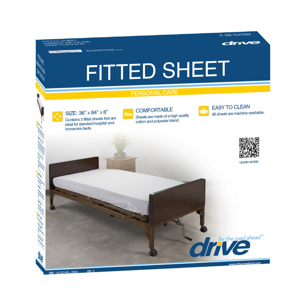 Hospital Bed Fitted Sheets, 36" x 80" x 5"- 6"