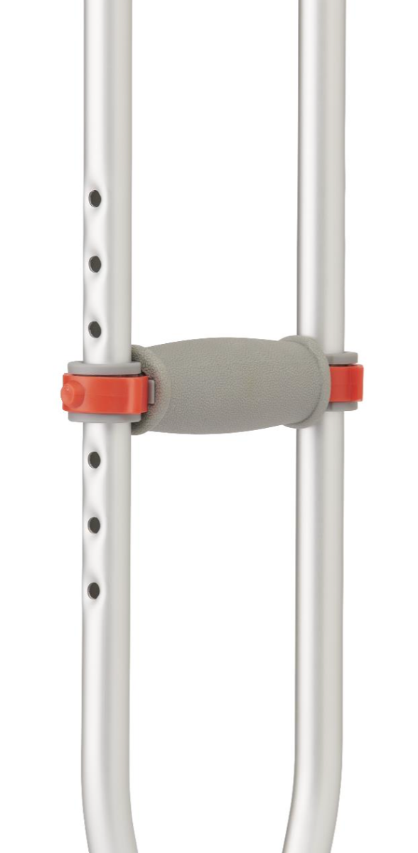 Aluminum Crutches with Red Dot Hand Grip, Adult (1 pair)