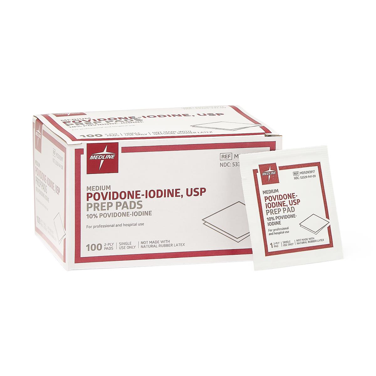Povidone Iodine Prep Pads (box of 100)