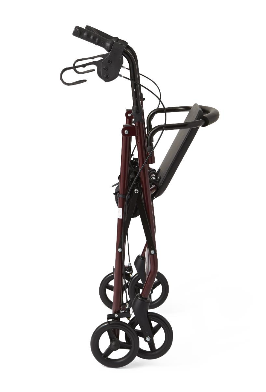 Basic Steel Rollator with 6" Wheels, Burgundy
