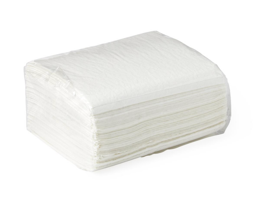 Medline White Deluxe Dry Disposable Washcloth, 10" x 13", 50/Bag (case of 500)
