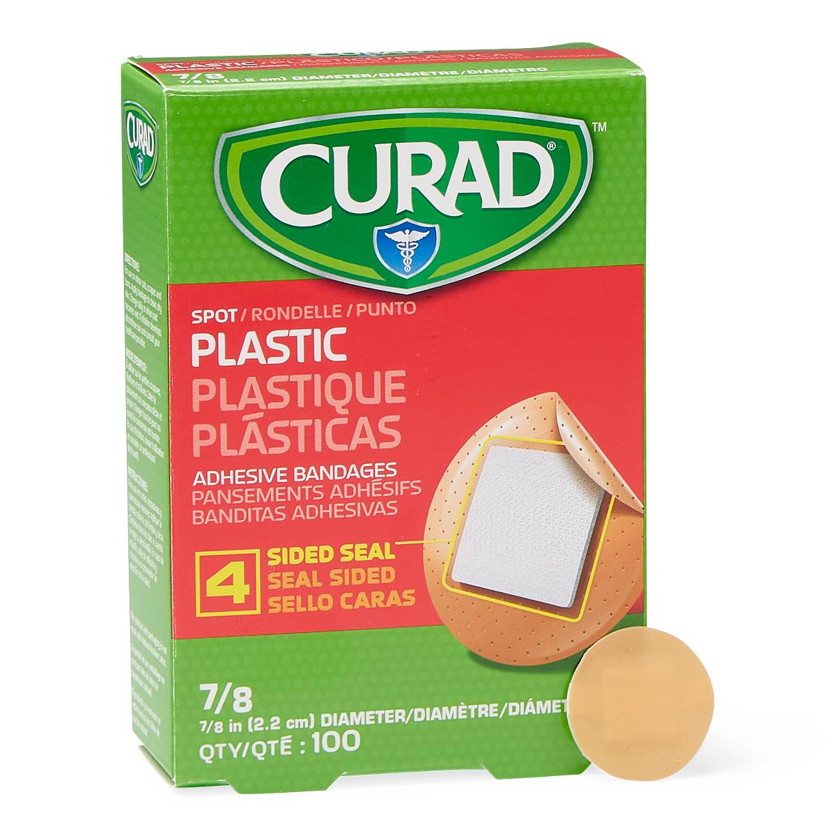 CURAD Plastic Adhesive Bandage, 7/8" (box of 100)