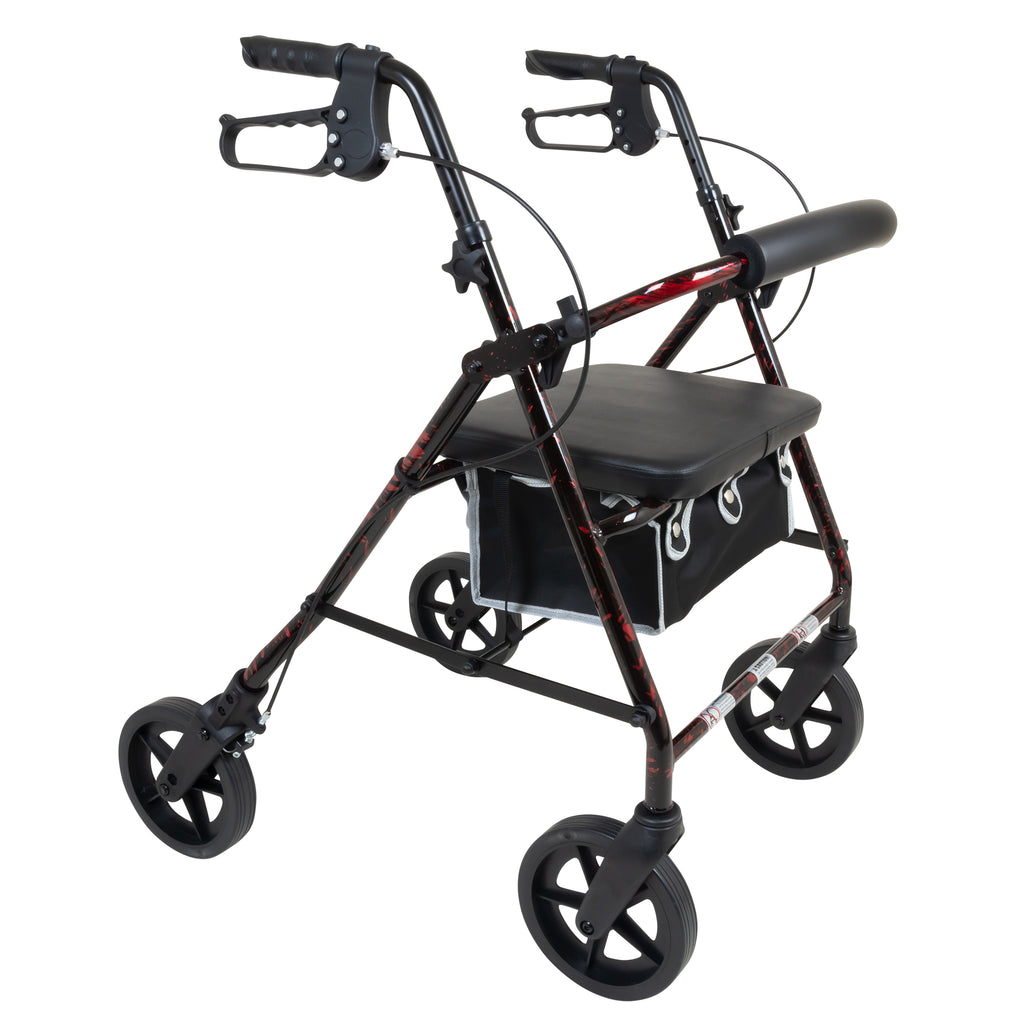 ProBasics Deluxe Aluminum Rollator with 8" Wheels, Burgundy