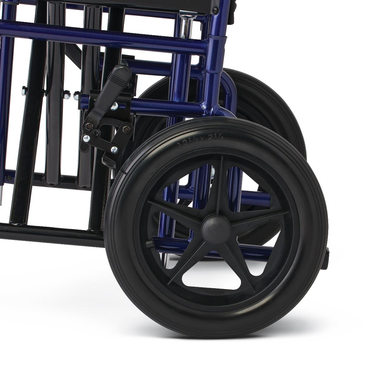Bariatric Steel Transport Chair, 22" Seat Width