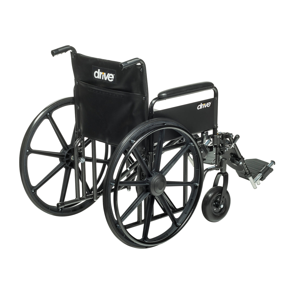 Sentra EC Heavy Duty Wheelchair, Detachable Full Arms, Elevating Leg Rests, 20" Seat