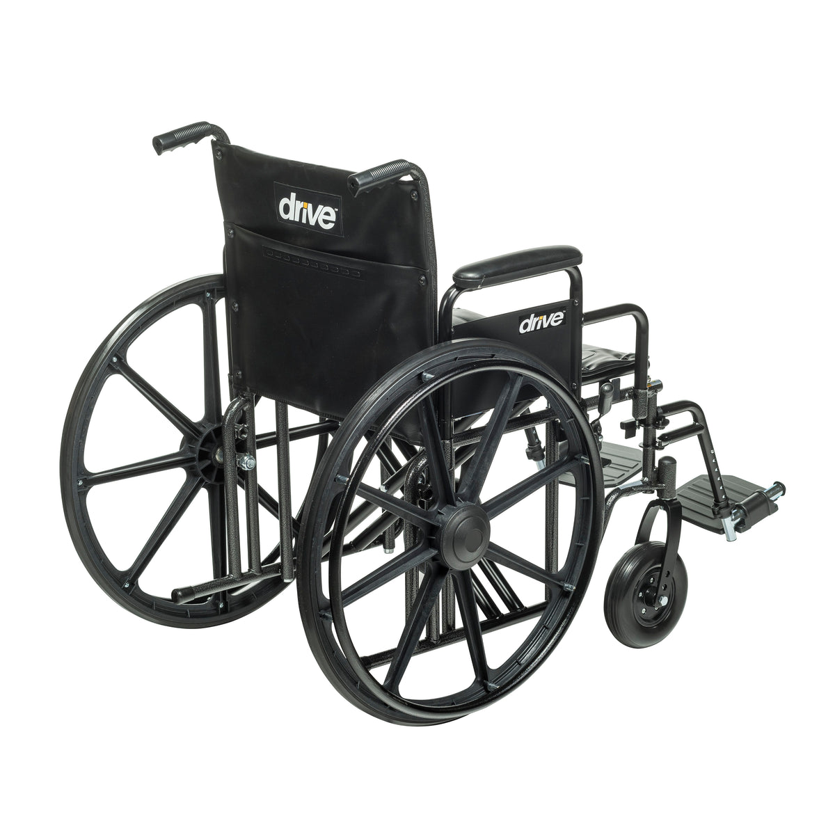Sentra EC Heavy Duty Wheelchair, Detachable Desk Arms, Swing away Footrests, 24" Seat