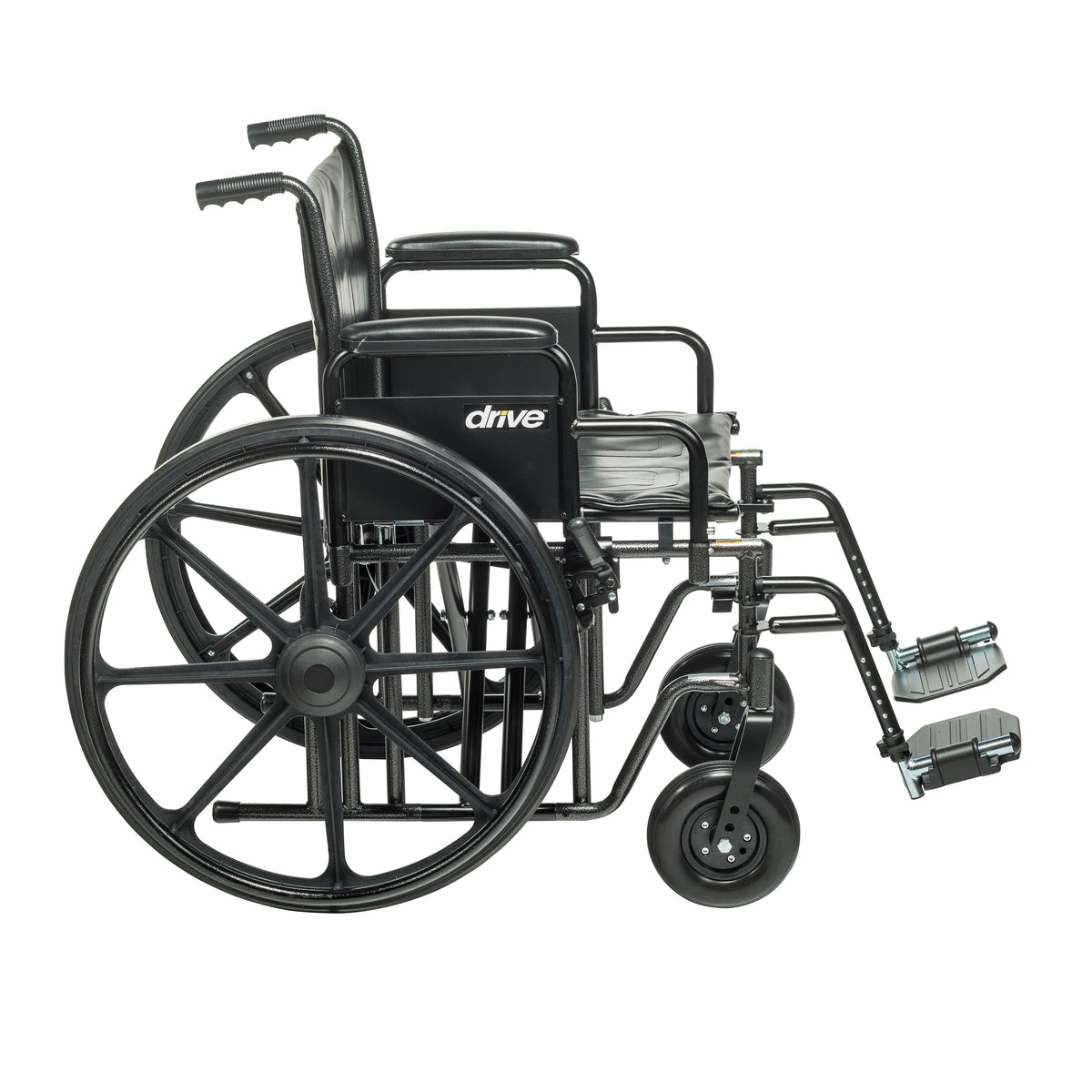 Sentra EC Heavy Duty Wheelchair, Detachable Desk Arms, Swing away Footrests, 24" Seat