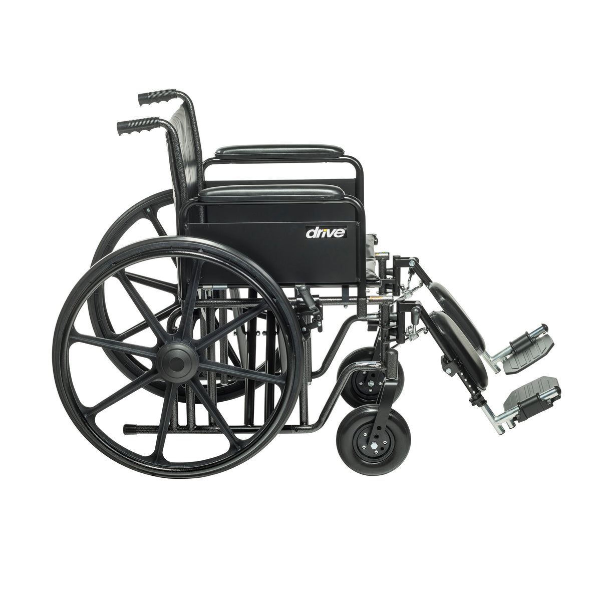 Sentra EC Heavy Duty Wheelchair, Detachable Full Arms, Elevating Leg Rests, 20" Seat
