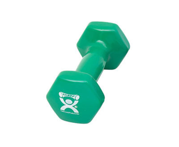 CanDo Vinyl Coated Dumbbell, 3lbs., Green