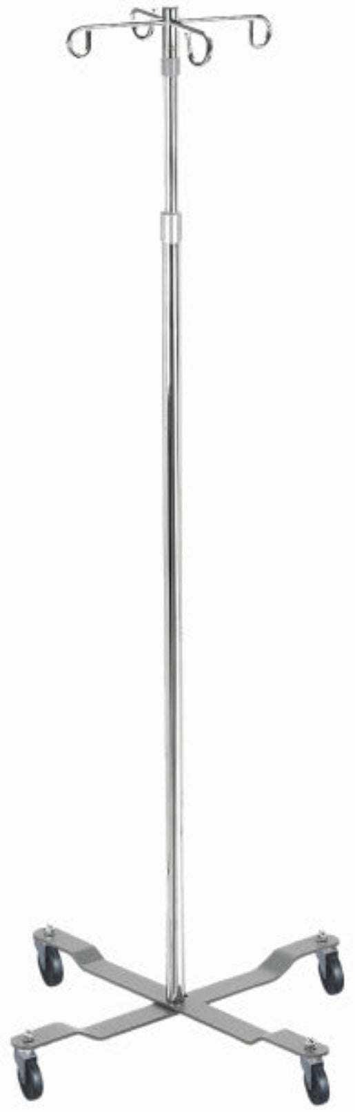 Economy Removable Top I.V. Pole, 4 Hook Top, Chrome