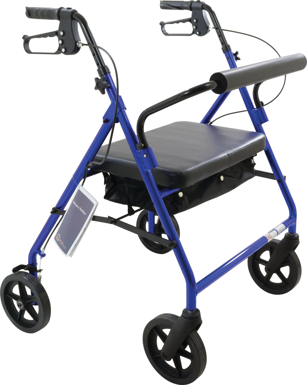 Bariatric Rollator with 8" wheels, Blue