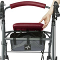 Basic Steel Rollator with 6" Wheels, Burgundy, Knockdown, Microban-Treated