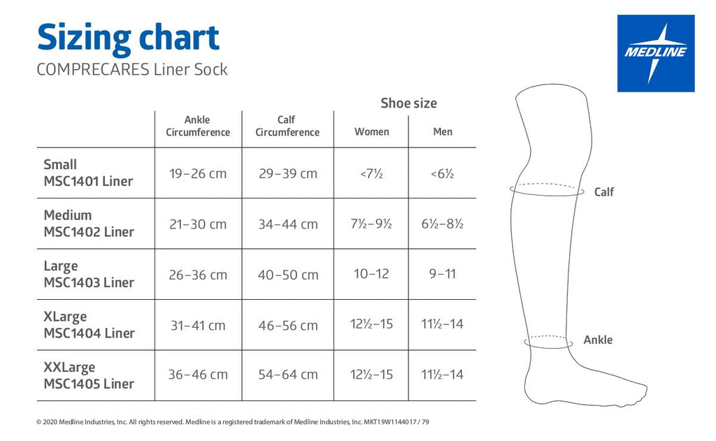 COMPRECARES Liner Socks, XX-Large (1pair)