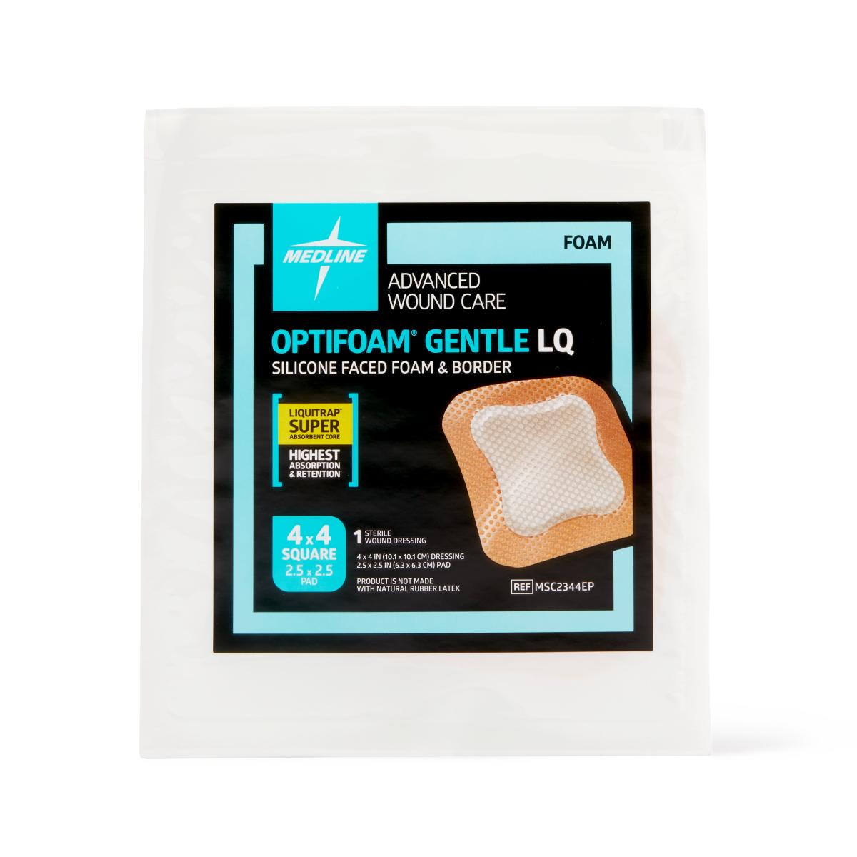 Optifoam Gentle Silicone-Faced Foam Dressing, 4" x 4" (1EA)