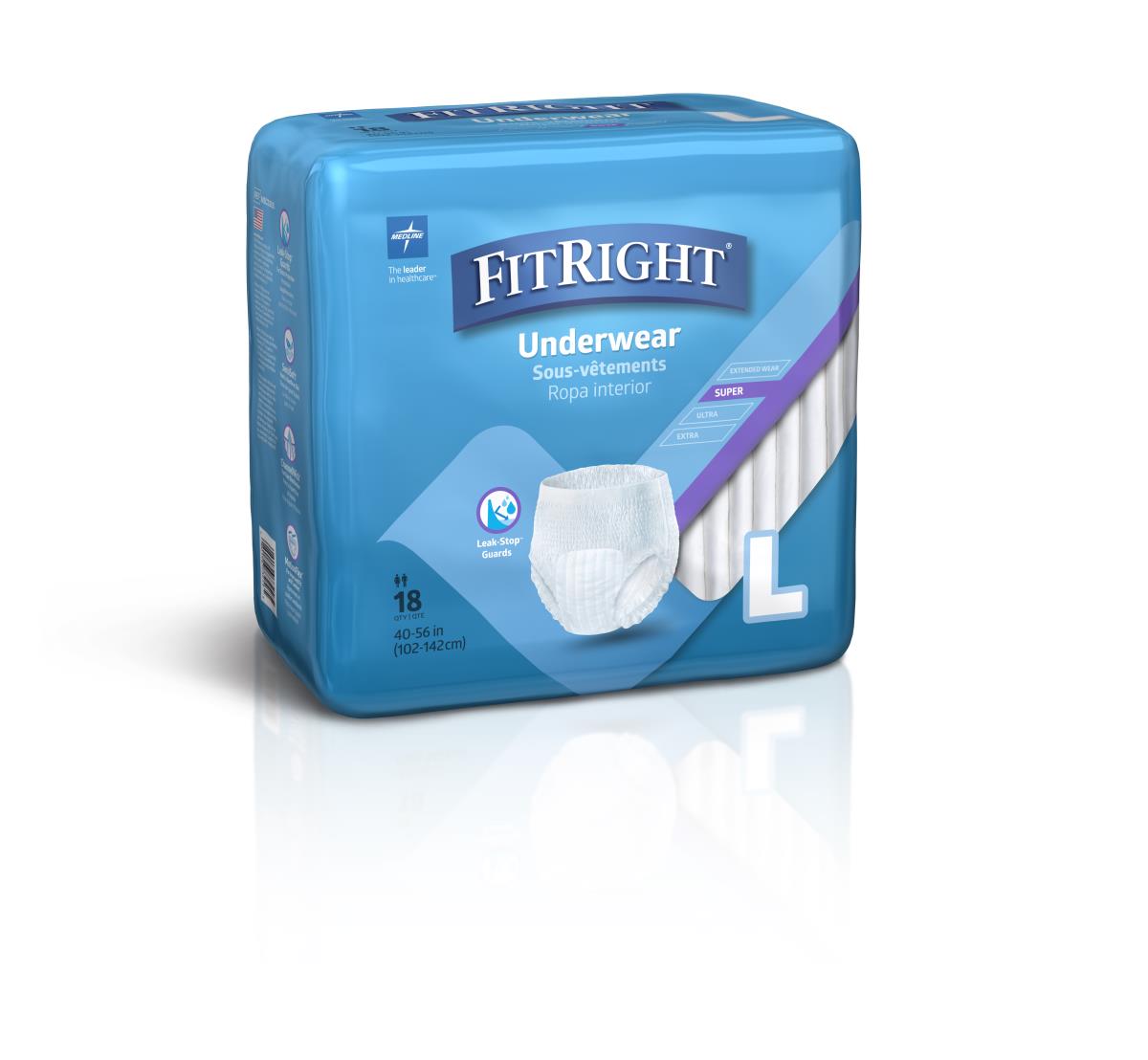 Protection Plus Super Protective Adult Underwear, Large (case of 72)