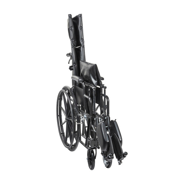 Silver Sport Full-Reclining Wheelchair, Full Arms, 16" Seat