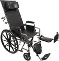 ProBasics Reclining Wheelchair, 20" x 17", Removable Desk Arms & Elevating Legrests