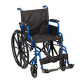 Blue Streak Wheelchair with Flip Back Desk Arms, Swing Away Footrests, 20" Seat